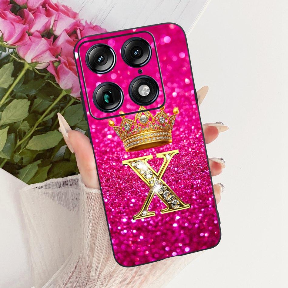 Чехол для телефона Motorola Signature 2026 с буквой Crown Для Motorola Signature XT2603-2 Черный Силиконовый Мягкие Чехлы Бамперы