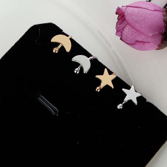 Изысканные серьги без пирсинга в форме сердца, звезды, треугольника, Луны, женские ушные манжеты