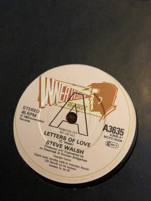7-дюймовая пластинка STEVE WALSH - Letters Of Love A3635PROMO Innervision Rec 1983 UK Поп Б/у