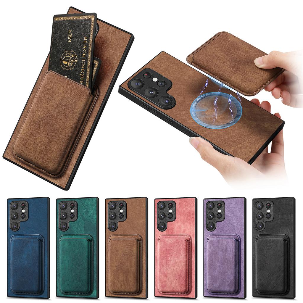 2 в 1 магнитная сумка для карт съемный винтажный кожаный чехол для Samsung Galaxy S23 Ultra S22 Plus S24 A54 A14 A24 A15 A25 чехол