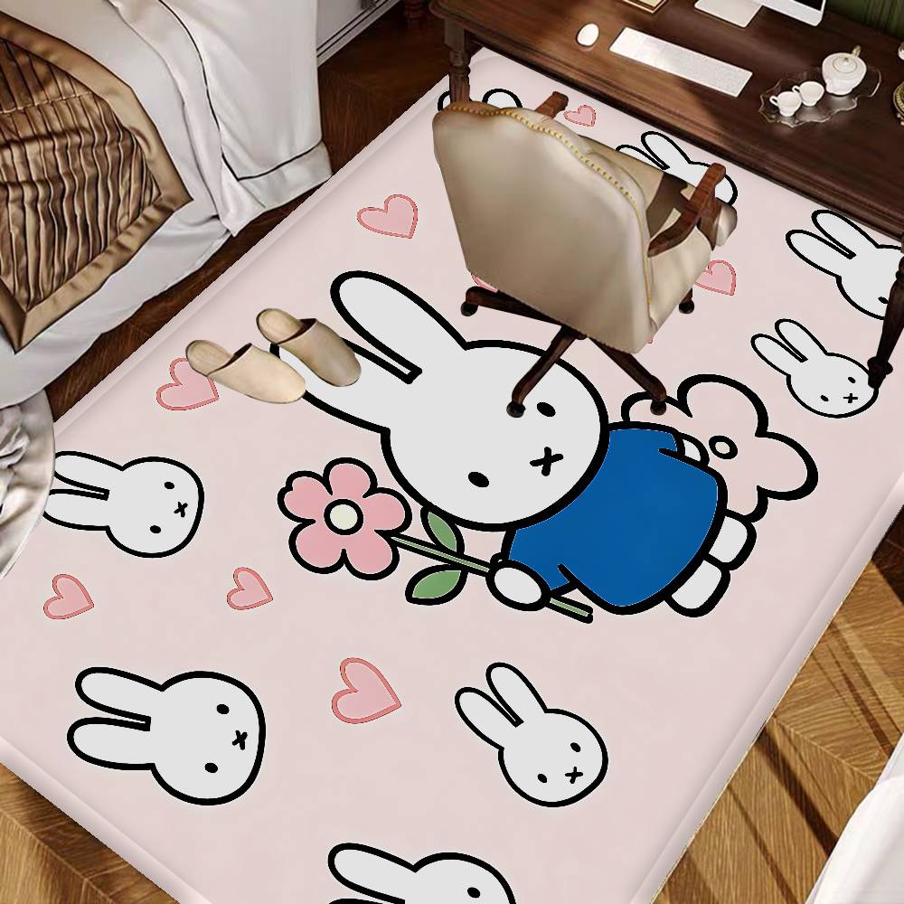 M-Miffy Kawaii Bathroom Mat Non-Slip Laundry Room Mat Laundry Decor Balcony Child Living Room Toilet Rug