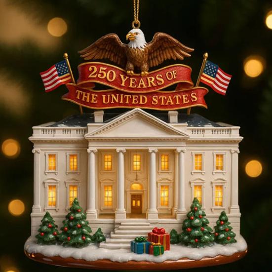 US 250th Anniversary Decoration 250 Years of The United States Commemorative Ornament Keepsake Patriotic Hanging Decoration for Christmas Tree