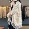 Women Lace Edge Scarf Skin Friendly Cloak Shawl Fashion Cardigan Top