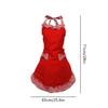 Ruffle Trim Kitchen Apron Bow Detail Halter Neck Apron Charming Cooking Apron  For Women