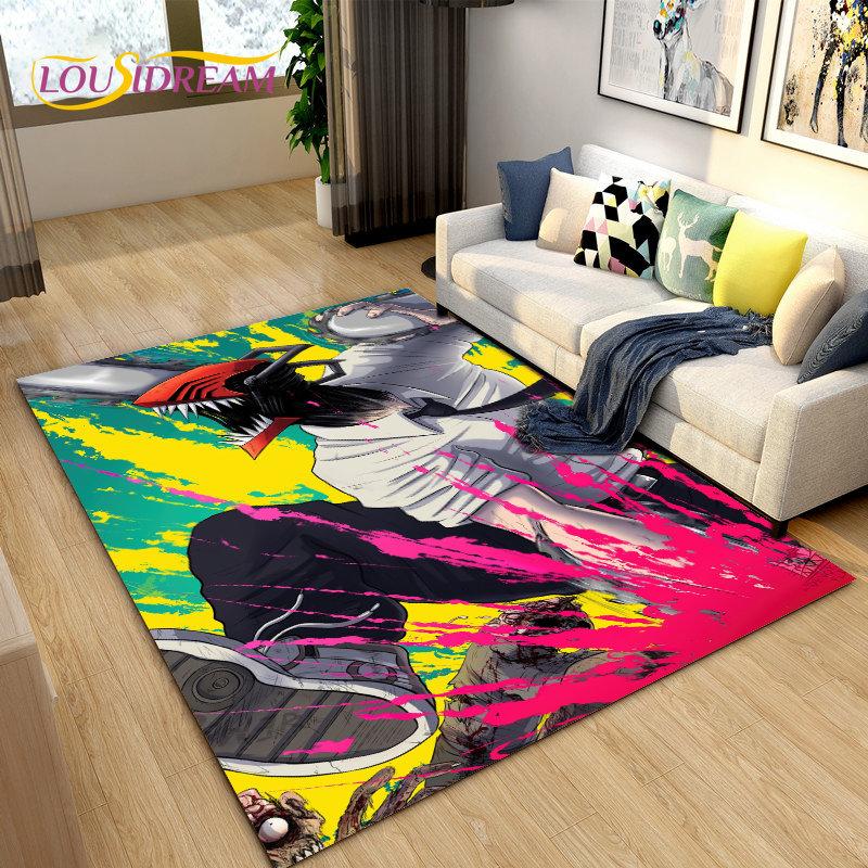 3D Chainsaw Man Anime Denji Cartoon Area Rug, ковер для гостиной, спальни, дивана, коврика, украшения, детский нескользящий напольный коврик
