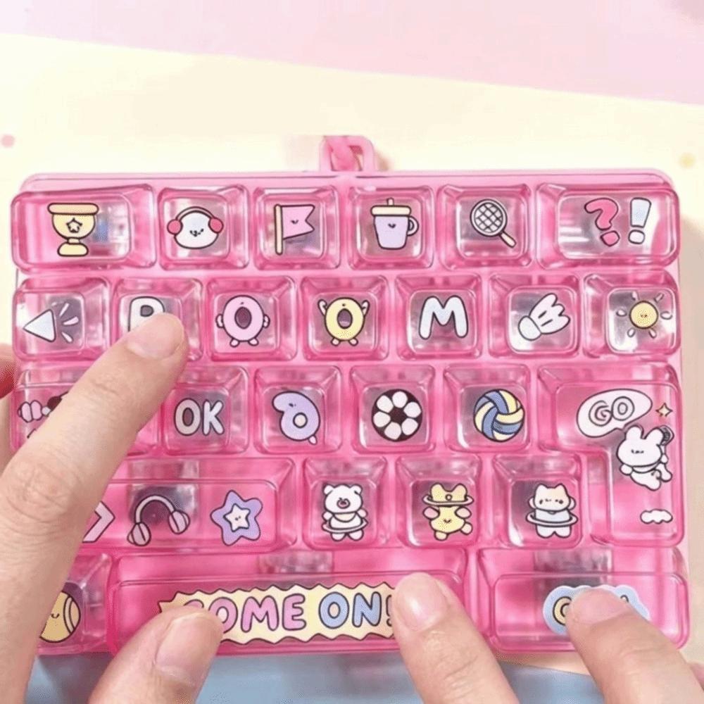 Portable 26-Key Keyboard Pendant Multicolored Decompression Toy Cute Keycap Clicker Students