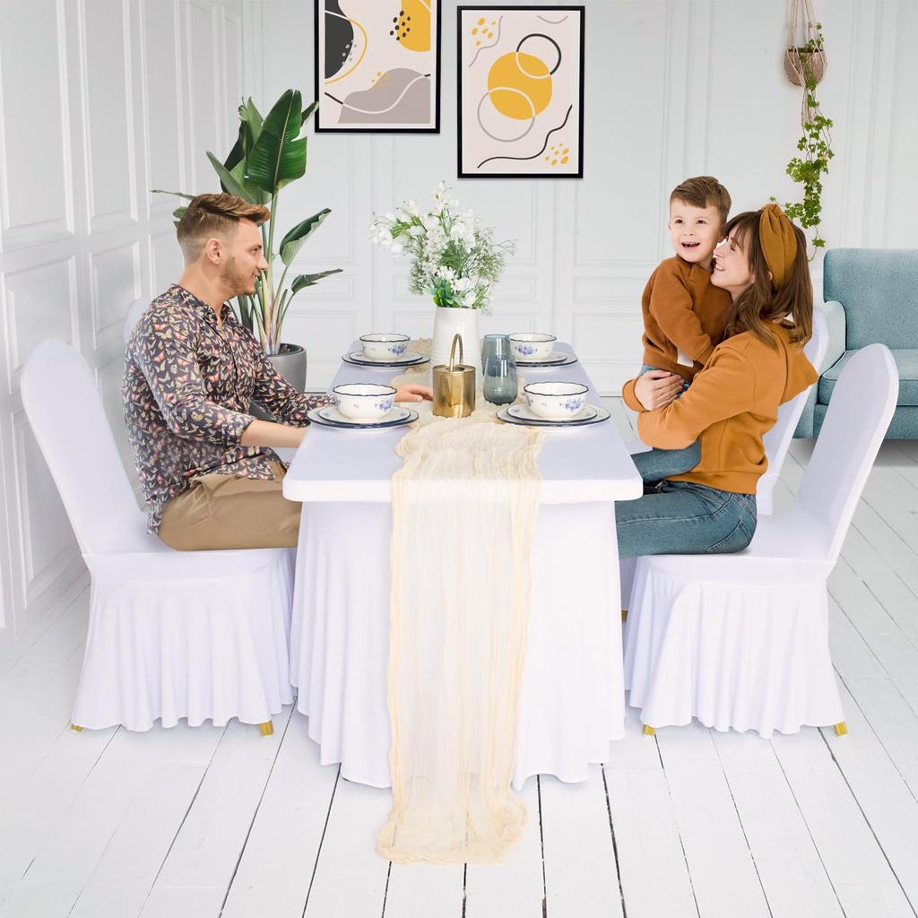 5/10/50/100pcs Pleated Skirt Spandex Chair Cover Hotel Banquet Party Events Wedding Decoration Dining Room Seat Protector Covers