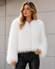 European and American style women's clothing autumn and winter new long-haired fringed imitation fur round neck loose short jacket jacket multi-color