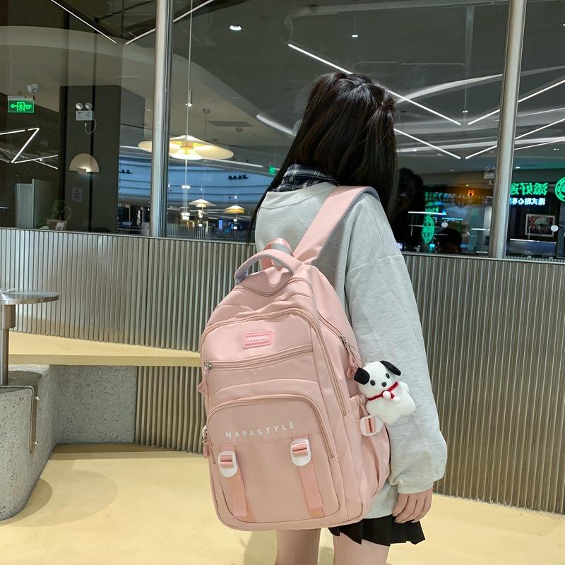 Schoolbag New University High School Backpack Junior High School Girls Large Capacity Korean Fashion Fifth and Sixth Grades Ridge Protection