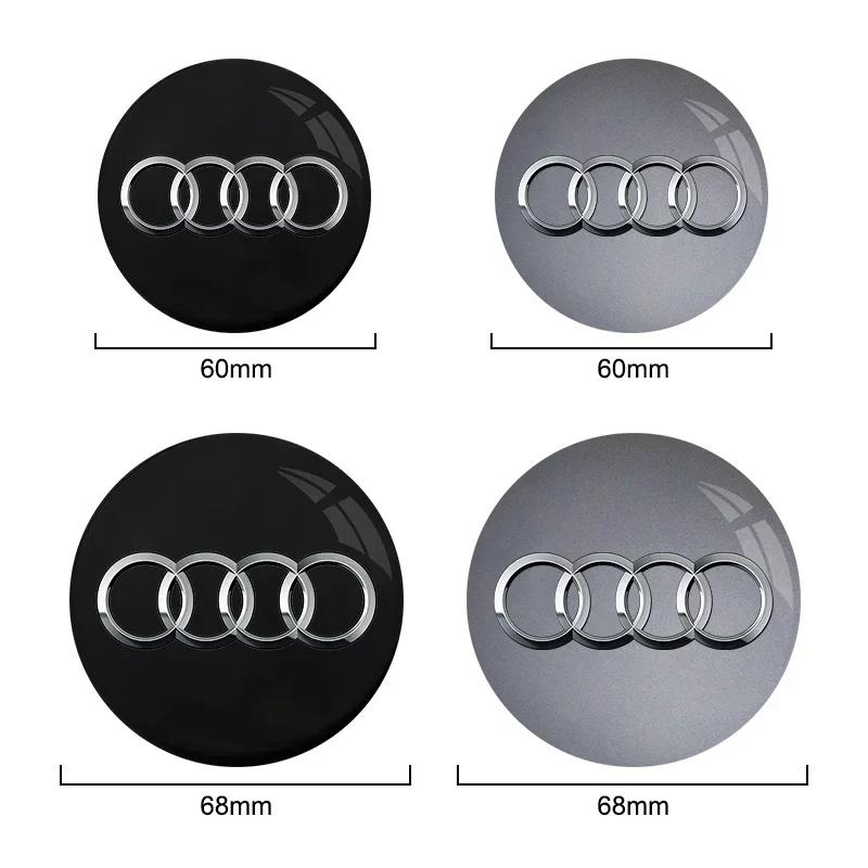 4PCS Car Badge Emblem Wheel Center Cap Hub Covers Accessories For qaz15 C7 C6 C5 B5 B6 B7 B8 B9 D3 Q3 Q5 Q7 TT A1 A3 A4 A5 A6