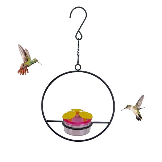 Подвесная кормушка для колибри для улицы, круглая кормушка для птиц в форме сердца с 3 отверстиями для кормления, защищенная от муравьев и пчел, кормушка для колибри для крыльца, патио