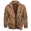 Men's Autumn/Winter Military-Style Cotton Jacket with Velvet, Plus Size Fashionable Workwear Coat
