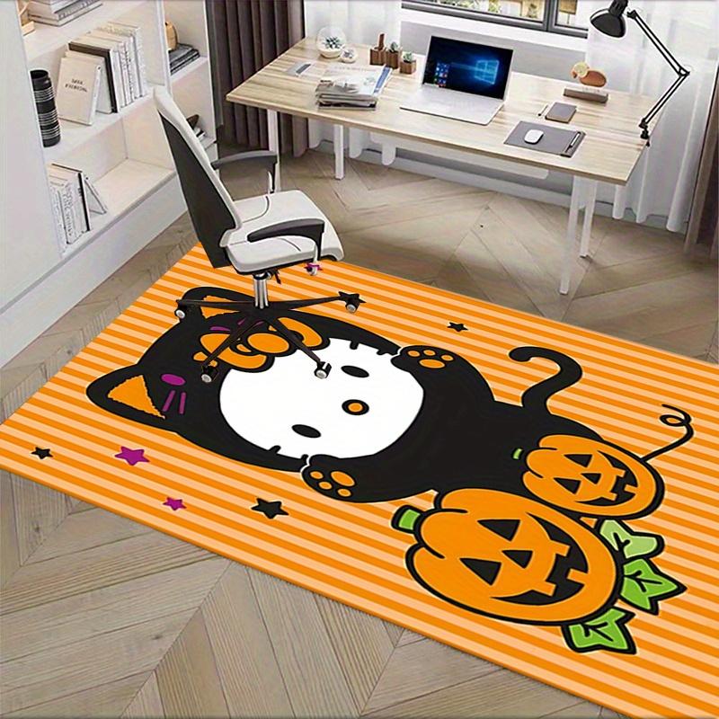 Office Rug Halloween, Hello Kitty Anti-Slip Rug, Machine Washable for Living Room, Bedroom, Office, Multiple Sizes, Bedroom Mat, Decorative Mat, Durab