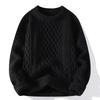 Men Knitted Sweater For Men Casual Round Neck Warm Inner Loose-fit Pullover Cozy Soft Supple Fall Winter Fashion