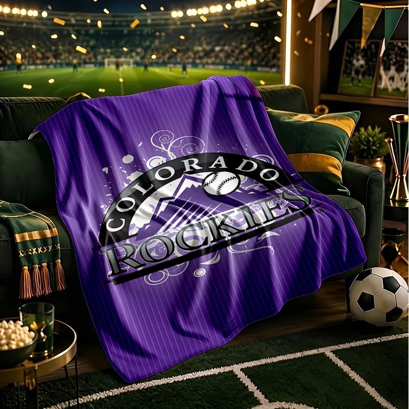 Rockies Baseball Blanket Lightweight Flannel Bedding Blanket Perfect for Travel, Camping, Living Rooms, Offices, Sofas, Fan Christmas gift