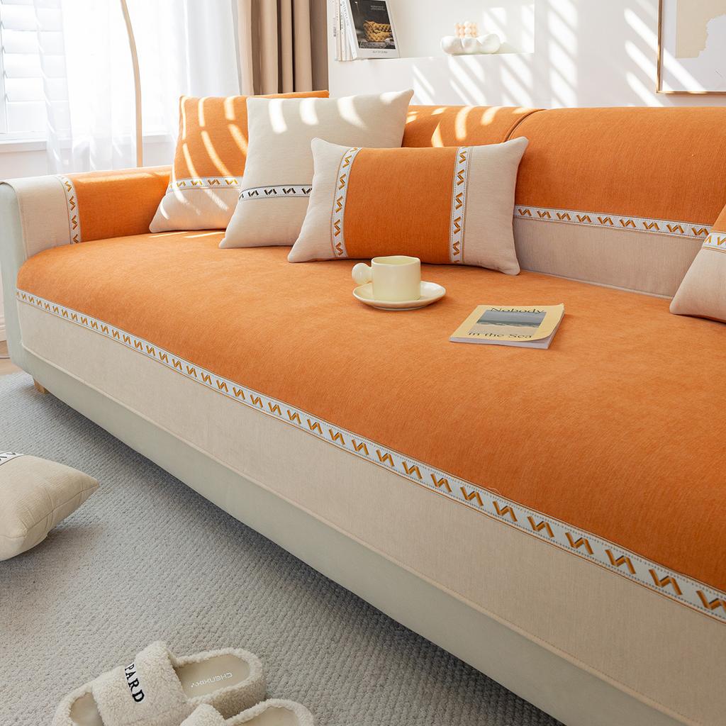Breathable Sofa Cover With Stain Resistance, Fitted Couch Cover And Stretchy Sofa Slipcover For 4-Seater Sets