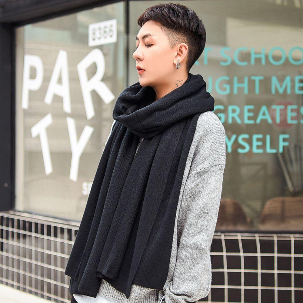 Solid Color Thickened Male Female Women Winter Scarves Korean Long Shawls Knitted Shawls Wraps