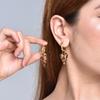 Новые Модные Акриловые Смоляные Леопардовые Сердечные Подвески Кольца Серьги Женские Золотой Цвет Толстая Нержавеющая Сталь Застежка для Ушей Женские Украшения