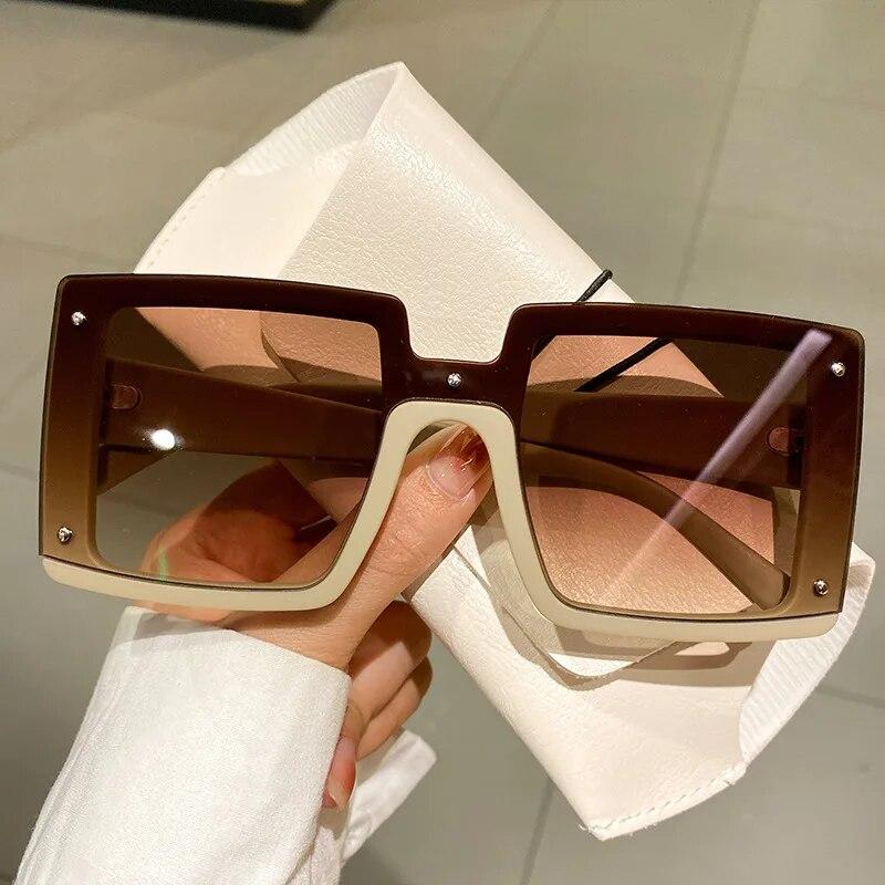 Новые солнцезащитные очки der Fashion Женские Уличные S Европейские и американские Солнцезащитные очки Ins Большие Квадратные Защита от УФ-лучей Очки
