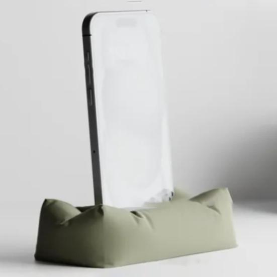 Подставка для телефона в форме подушки, напечатанная на 3D-принтере, портативный держатель для смартфона с гнездом для зарядки для домашнего офиса и путешествий
