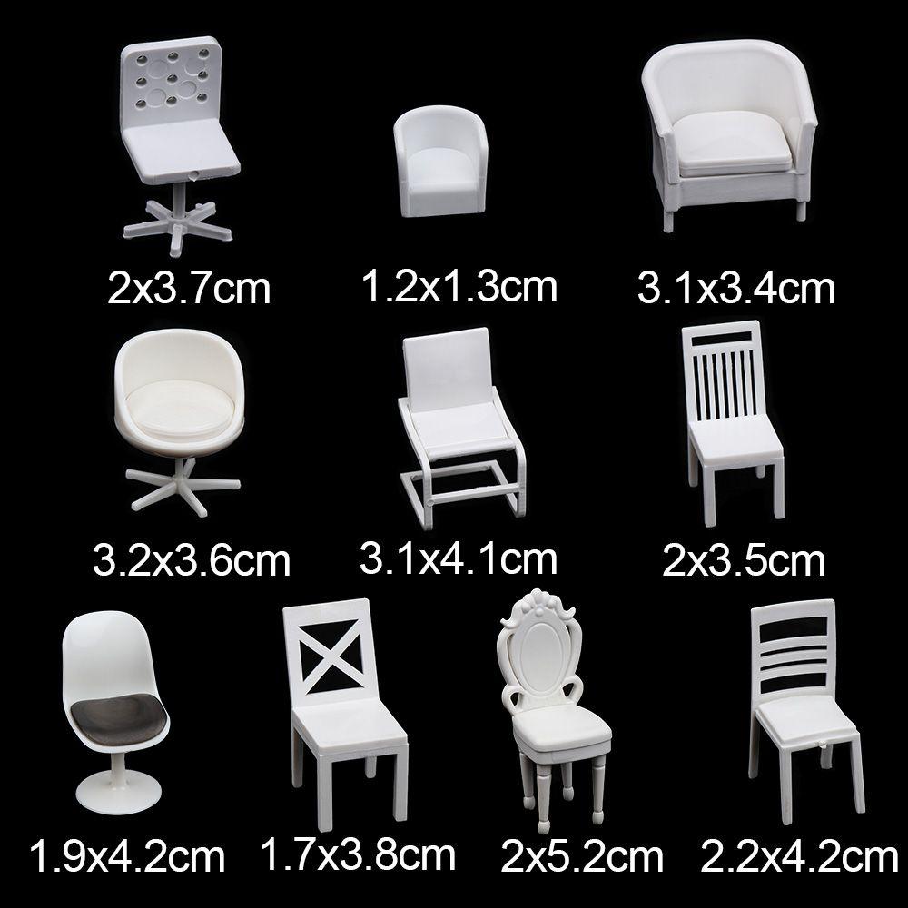 1:12 White Accessories Dollhouse Chair Sofa Miniature Table Furniture Doll House Decor Stool Model