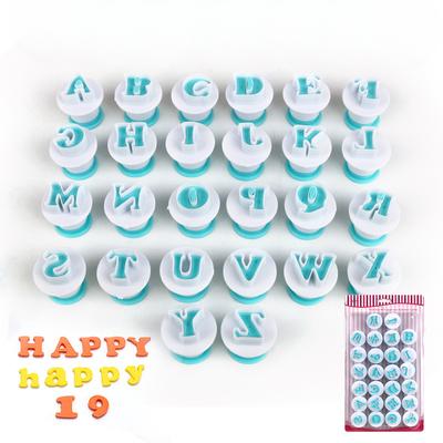 26 формочек для печенья с пружинным прессом для букв верхнего и нижнего регистра и цифр, формочки для пресса для печати на мастике и торте, формочки для вырезания, инструменты для выпечки