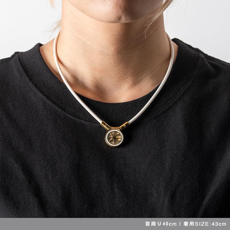 Ожерелье для здоровья BANDEL Earth mini 2.0 (Белый x Золотой, 43 см)
