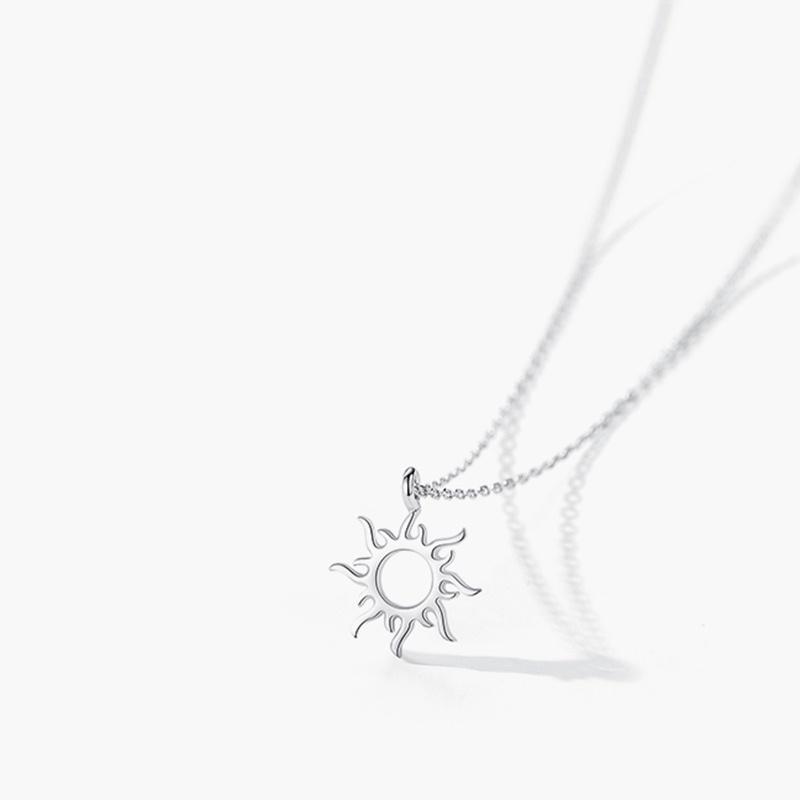 Модное серебряное цветное ожерелье с подвеской в ​​виде солнца, круглая цепочка, женские ювелирные изделия, подарки