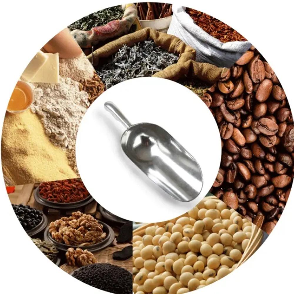 Stainless Steel Metal Food Scoops Multi-Purpose Ice Cubes Shovel Popcorn Sugars Grain Cereal Scoops For Kitchen Bar Party