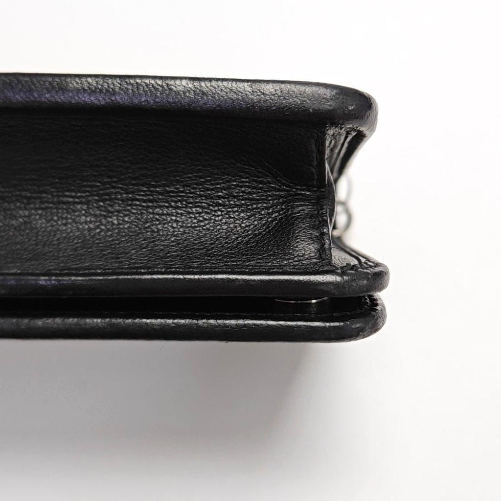 [Pre-Owned] Triangle Logo Chain Leather Shoulder Crossbody Bag - Good #1EARCWI