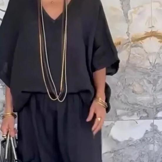 2 шт./комплект женский летний весенний наряд с V-образным вырезом и короткими рукавами топ с высокой талией широкие брюки домашняя повседневная одежда пижамный комплект осенне-зимний спортивный костюм