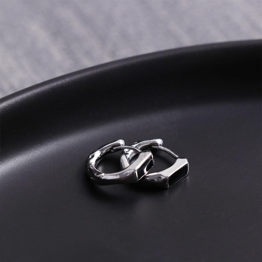 Street Wear Punk Party Silver Plate Korean Earrings Ear Buckle Men Accessories Men Hoop Earrings
