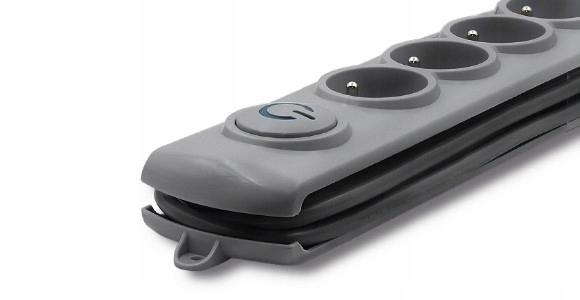 Qoltec Quick Switch surge protector power strip | 6 sockets | 1.8m | gray