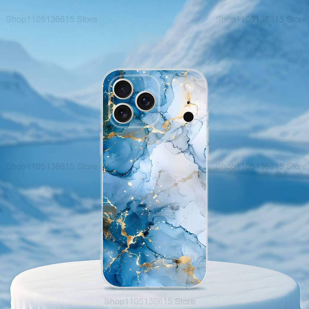 Мраморный арт Черно-золотой чехол для телефона для iPhone 16,15,14,13,12,11,17 Pro,Max,Plus,X,XS,XR,SE,Mini Прозрачный мягкий чехол