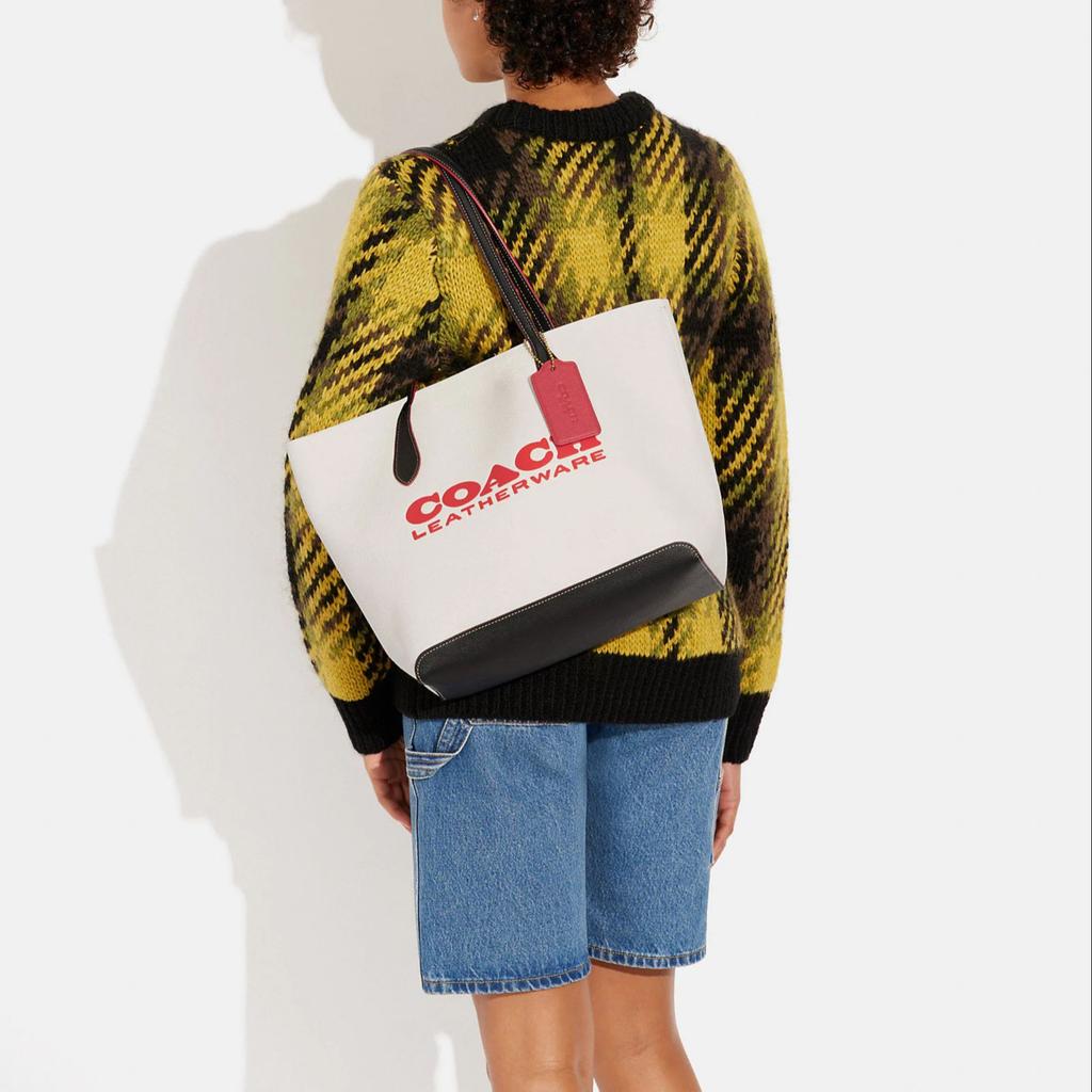 New COACH Kia Natural Pebbled Leather Tote Bag Shopping Bag Shoulder Bags Handbags Large Size Women's White CE734-B4CAH