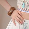 Europe American Style Wood Wide Bangle Minority Design Retro  Hand Ring  Women