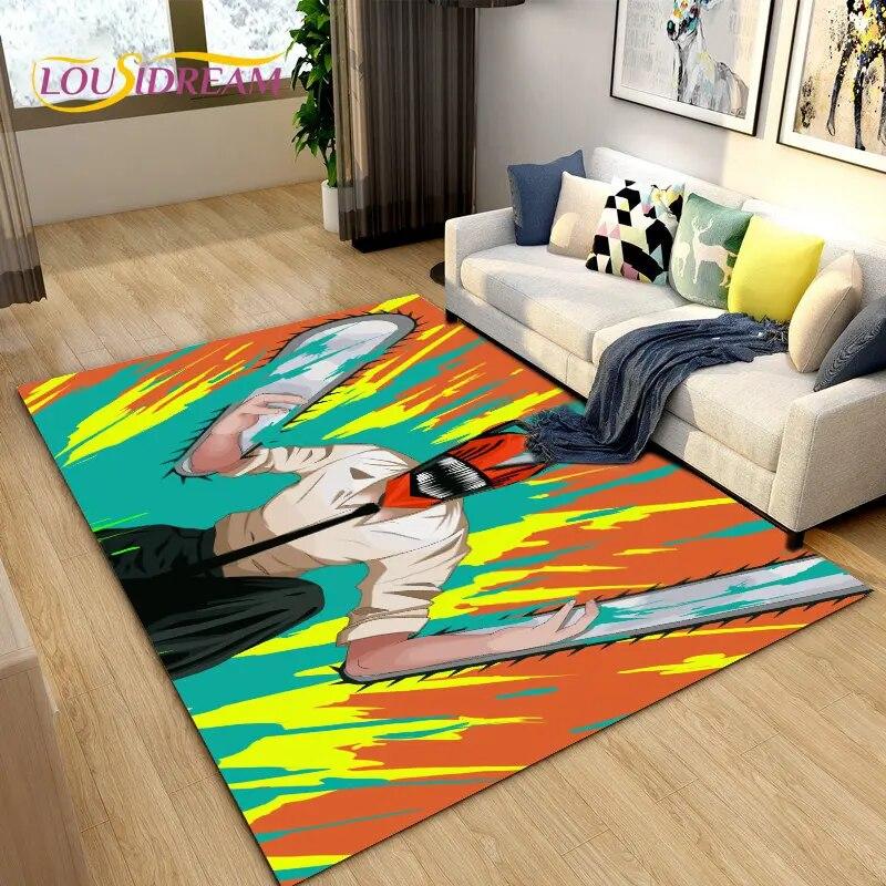 3D Chainsaw Man Anime Denji Cartoon Area Rug, ковер для гостиной, спальни, дивана, коврика, украшения, детский нескользящий напольный коврик