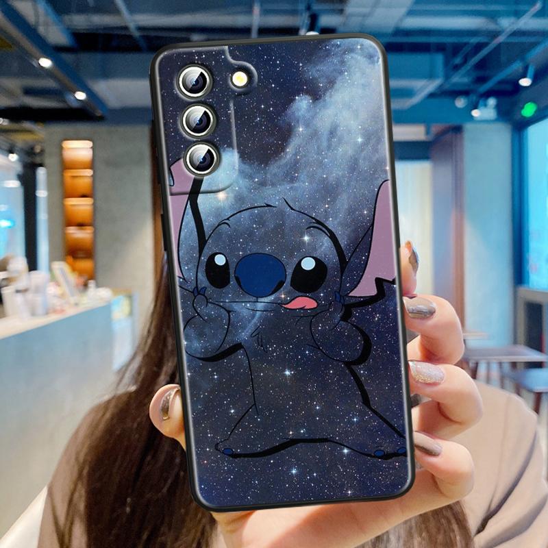 Чехол для телефона Stitch Cartoon Cute для Samsung Galaxy S24 S23 S22 S21 S20 FE S10 S10E Plus Ultra Pro Lite 5G Black TPU