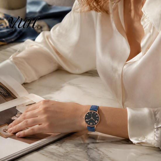 Women Casual Watch Faux Leather Strap Watch, Round Dial Quartz Band Watches Ladies Formal Wristwatch, Gifts for Her Lightweight