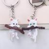 Милый брелок с животным на ветке, кошка, детская игрушка, подвеска, мультяшный брелок для ключей, шарм для сумки, держатель для ключей, 3D брелок с кошкой