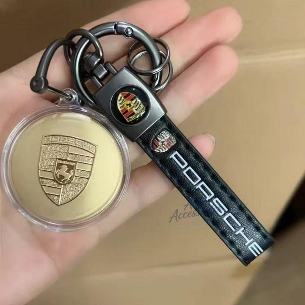 Metal Car Emblem Keychain Pendant Keyring Gifts For Porsche Panamera Spyder Carrera Macan Boxster Cayman Cayenne 911 970 981 991 xhrg00