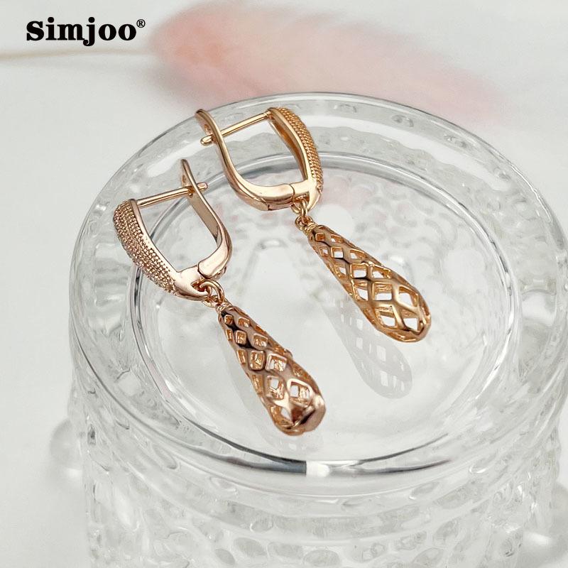 SIMJOO Простые сетчатые серьги, женские модные серьги с длинным цирконом