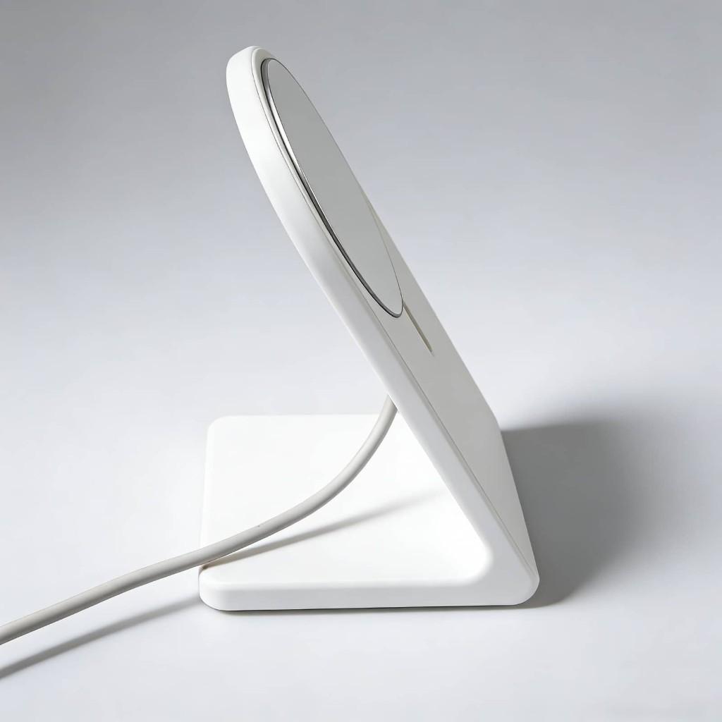 3D Printed Desk Stand for Xiaomi 30W Magnetic Wireless Charger, White Phone Holder Mount (Stand Only, Charger Not Included)