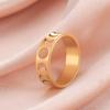 Minimalist Hollow Moon Phase Pattern Matching Couple Rings Closed Band