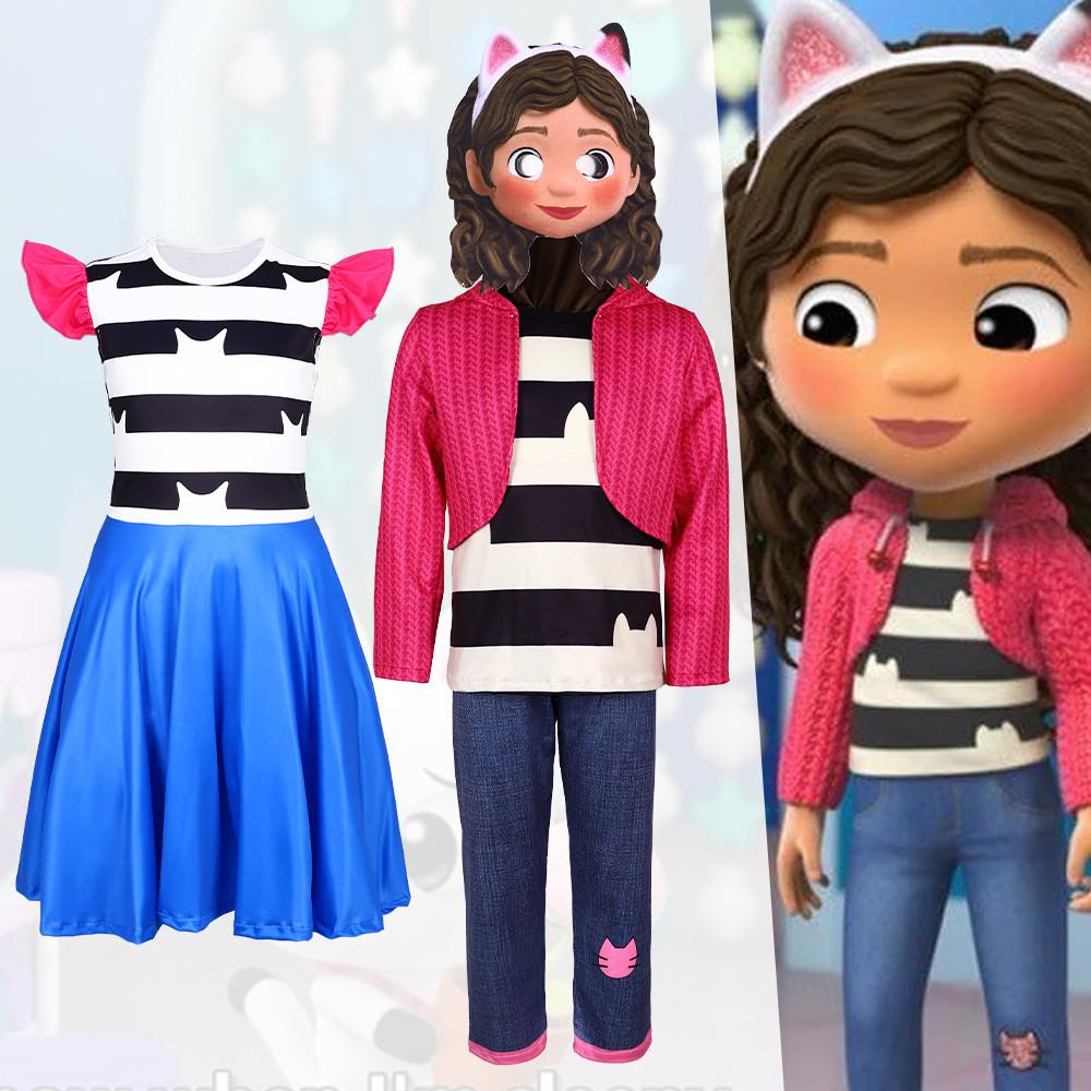 Кукольный домик Габби Костюм для косплея Комбинезон Детский Сценическое выступление Хэллоуин