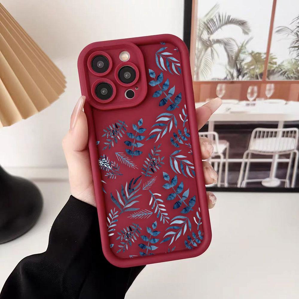 Красивый Цветочный Чехол для Телефона для iPhone Apple 17 AIR 16 16E 11 12 13 14 15 XR Plus Pro Max Чехол Своими Руками Ударопрочная Крышка из ТПУ Capa