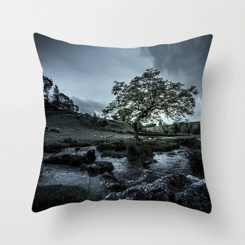 Landscape  Sunrise Sunset Scenery Pillow Cover Sofa Decoration Car Office Seat Cushion  Room Home