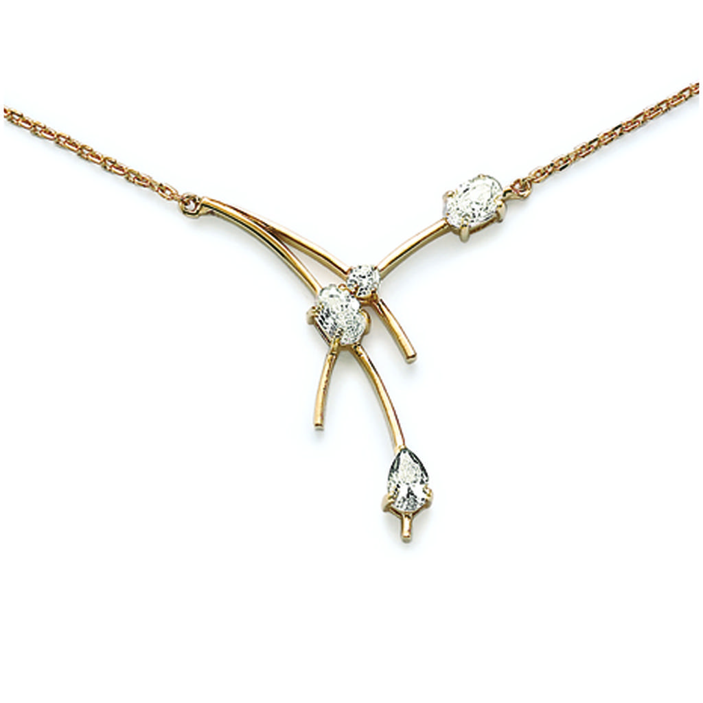 Les Trésors De Lily [E0965] - Gold-Plated Necklace 'Etincelles' Golden White - 34x35 Mm