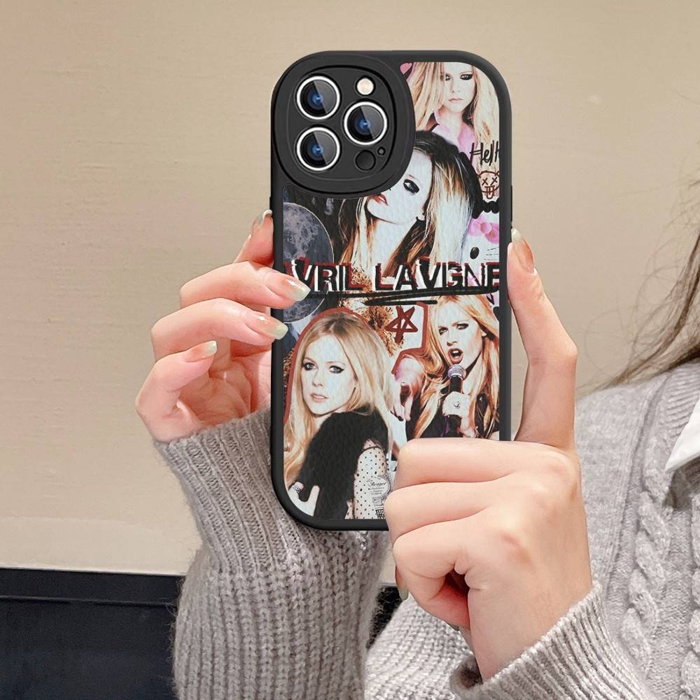 Кожаный чехол для телефона Avril Ramona Lavigne для iPhone 16 15 14 13 12 11 Pro Max Plus Ударопрочный чехол