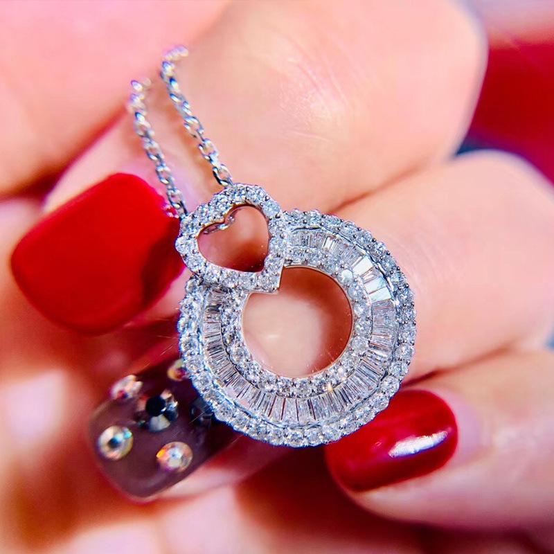 Модное и легкое роскошное темпераментное ожерелье из 18-каратного золота с круглым бриллиантом и муассанитом для женщин